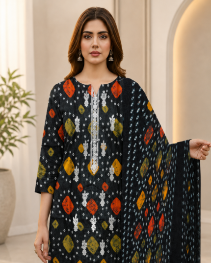 Lawn 3 Piece Suit – Embroidered Printed