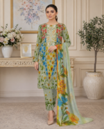 Lawn 3 Piece Suit – Embroidered Printed - Image 3