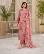 Lawn 3 Piece Suit – Embroidered Printed - Image 4