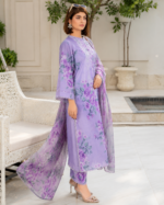 Luxury Lawn 3 Piece Suit – Embroidered printed - Image 2