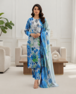 Lawn 3 Piece Suit – Embroidered Printed - Image 4